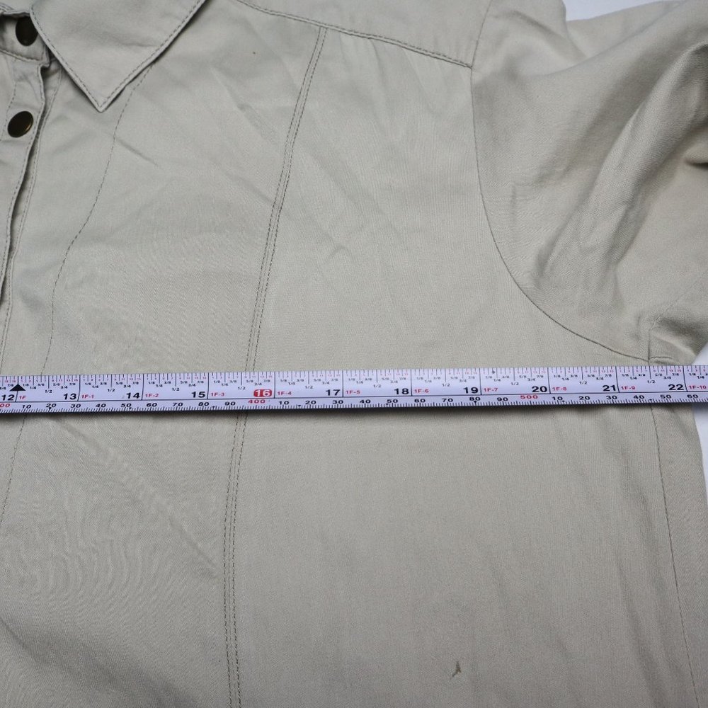 MNG  casual dress short sleeve cotton Beige pocket collared Size M - Picture 7 of 16